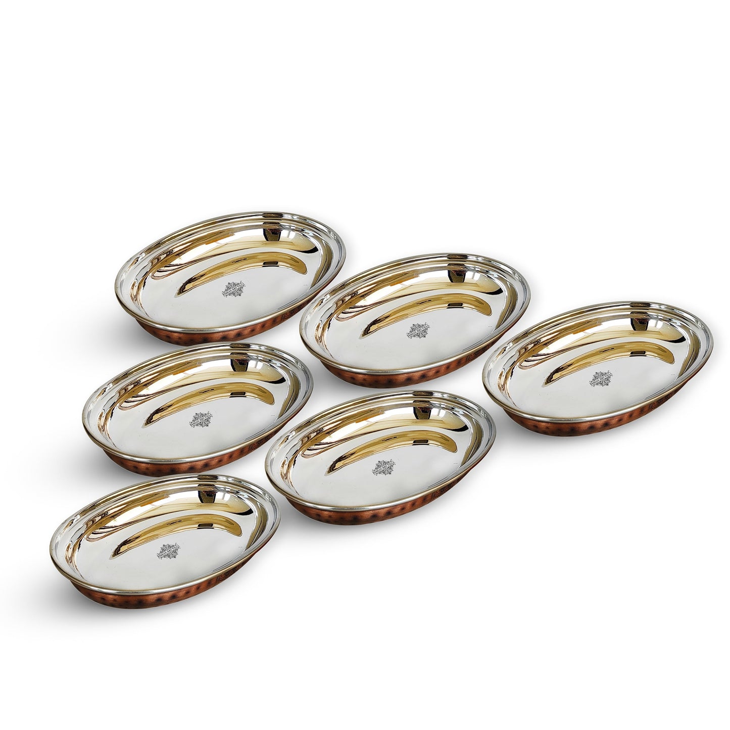 Steel Copper Hammered Antique Dark Tone Design Oval Platter, Serveware & Tableware, Home Restaurant