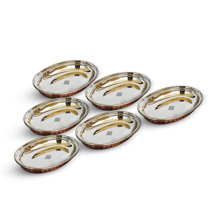 Steel Copper Hammered Antique Dark Tone Design Oval Platter, Serveware & Tableware, Home Restaurant