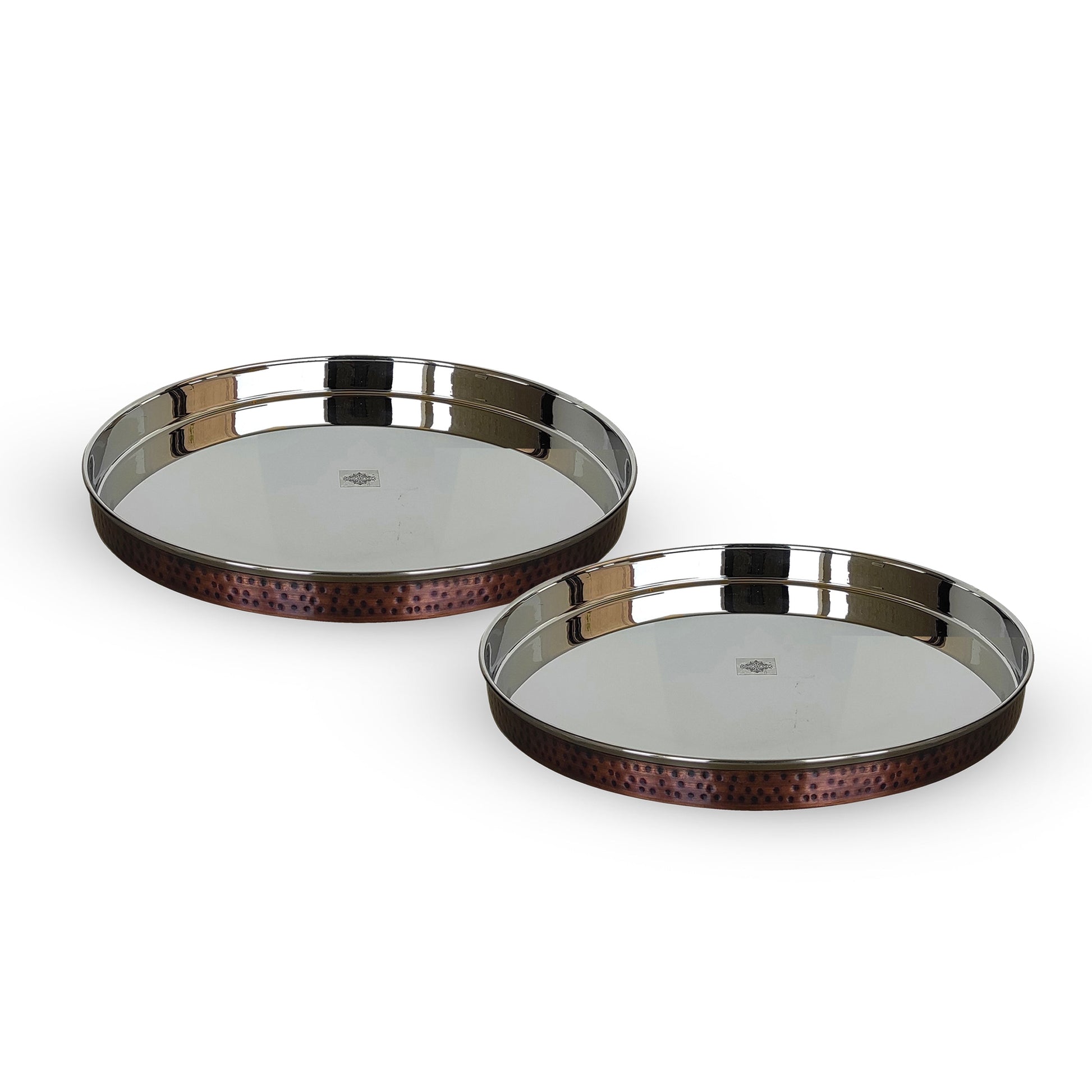 Steel Copper Thali/Plate With Hammered Antique Dark Tone Design, Dinnerware & Tableware for Home, Hotel & Restaurants