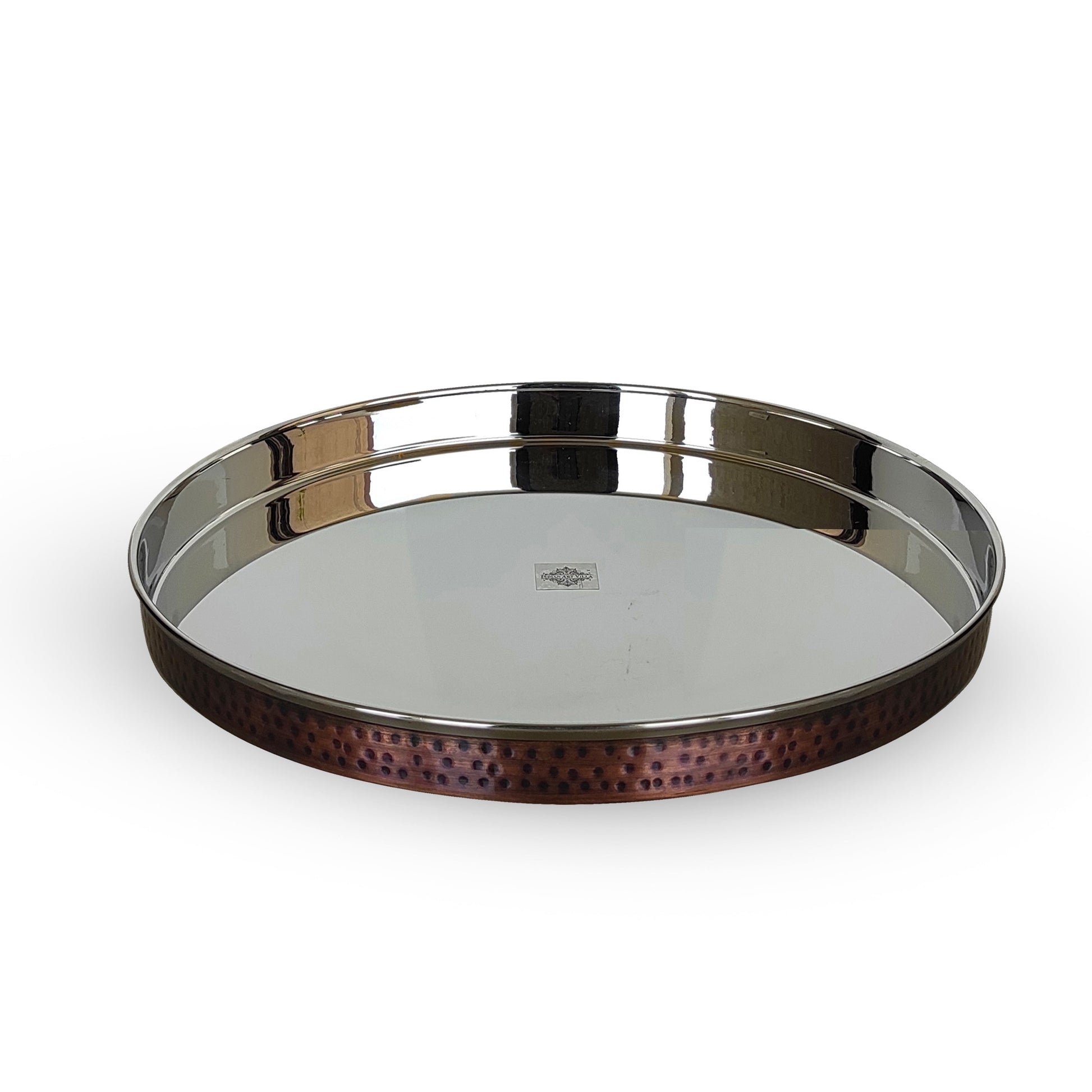 Steel Copper Thali/Plate With Hammered Antique Dark Tone Design, Dinnerware & Tableware for Home, Hotel & Restaurants
