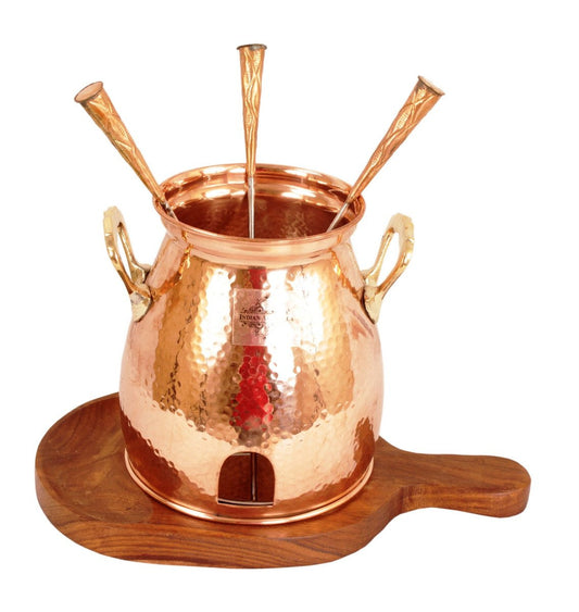 Pure Copper Table Tandoor With Wooden Bottom