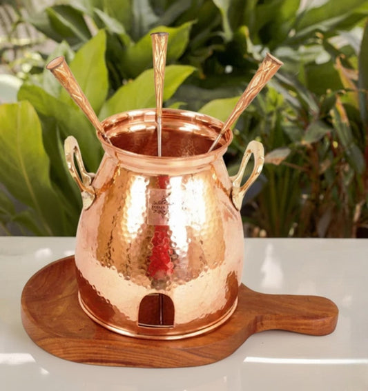 Pure Copper Table Tandoor With Wooden Bottom