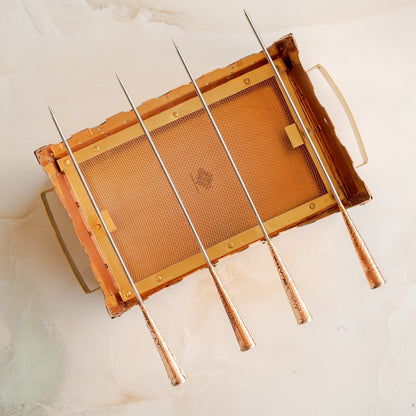 Copper Barbecue With 3 & 4 Skewer, Used for Grilling Chicken Paneer Tikka