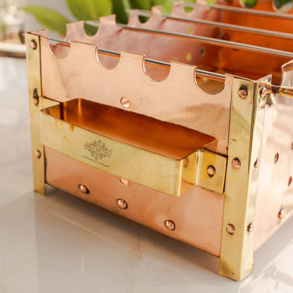 Copper Barbecue With 3 & 4 Skewer, Used for Grilling Chicken Paneer Tikka