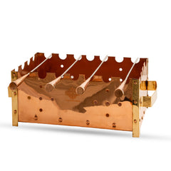 Copper Barbecue With 3 & 4 Skewer, Used for Grilling Chicken Paneer Tikka