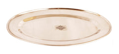 Pure Steel Copper Hammered Design Oval Plate Flat