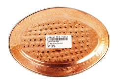 Pure Steel Copper Hammered Design Oval Plate Flat