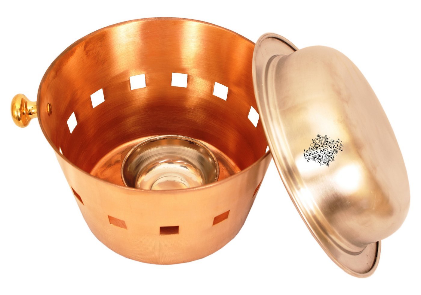 Pure Steel Copper Handmade Serving Bowl with Coalport