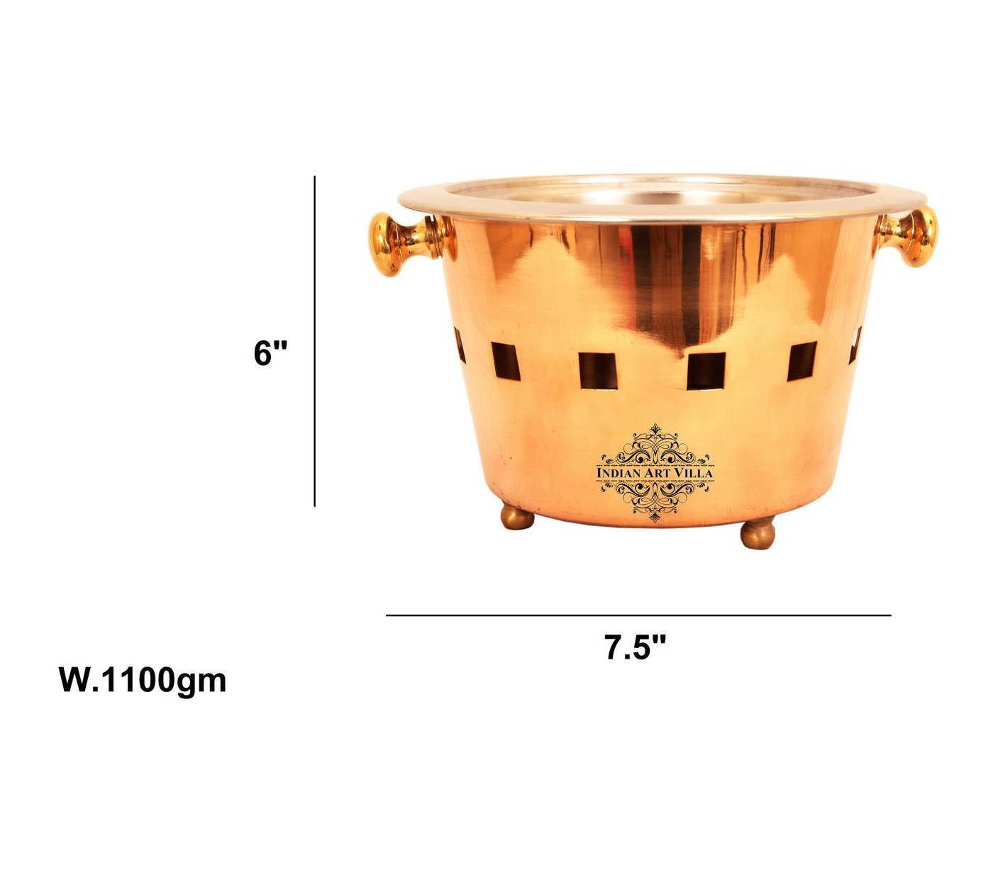 Pure Steel Copper Handmade Serving Bowl with Coalport