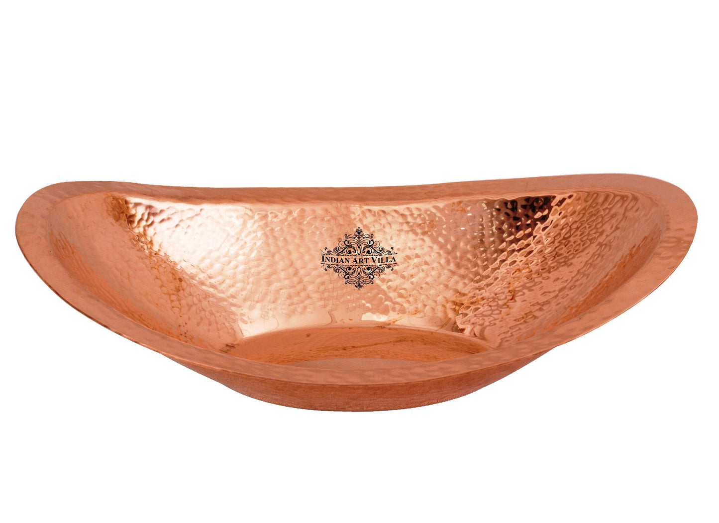 Pure Copper Hammered Design Oval Bread Basket