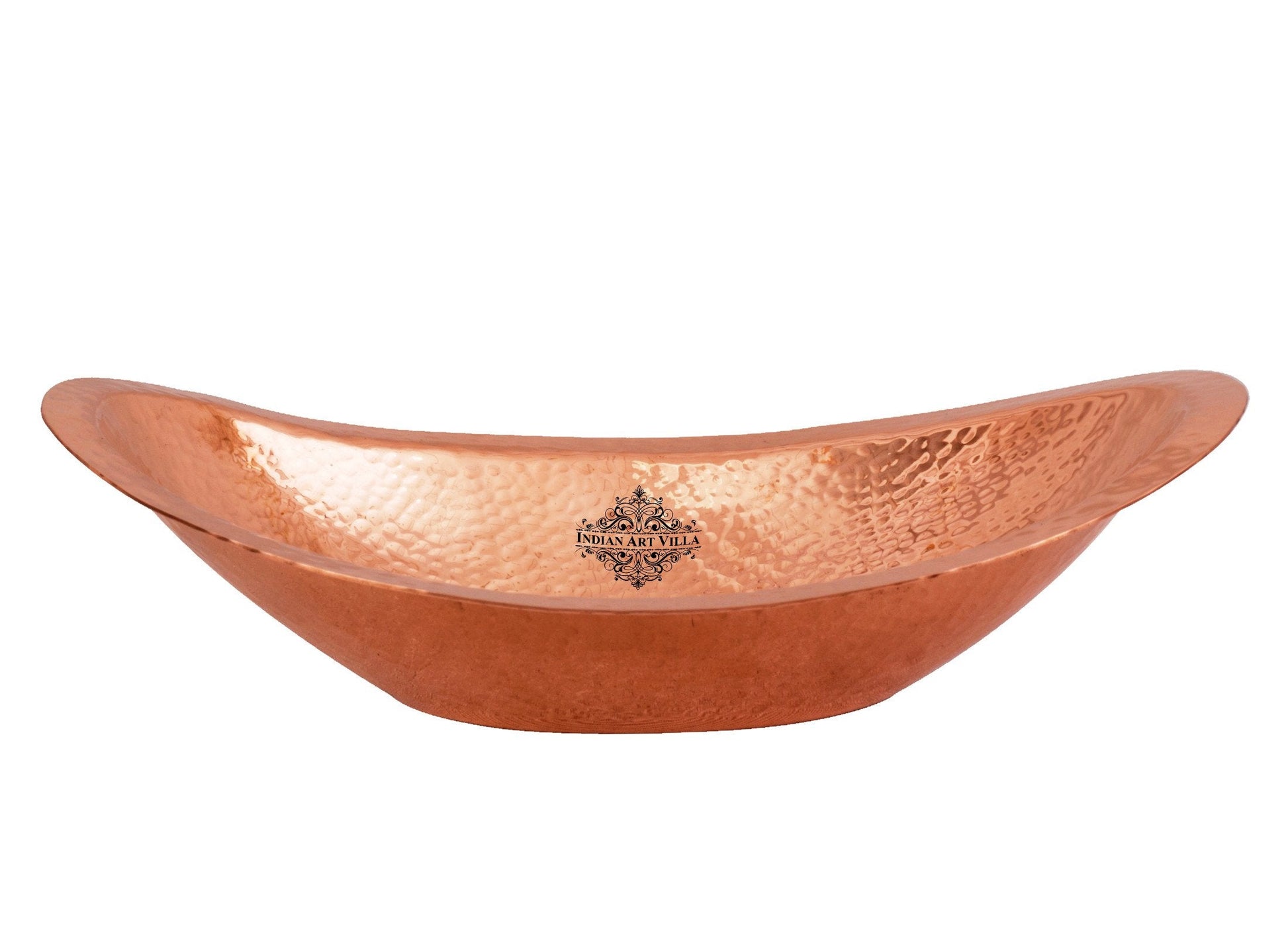 Pure Copper Hammered Design Oval Bread Basket
