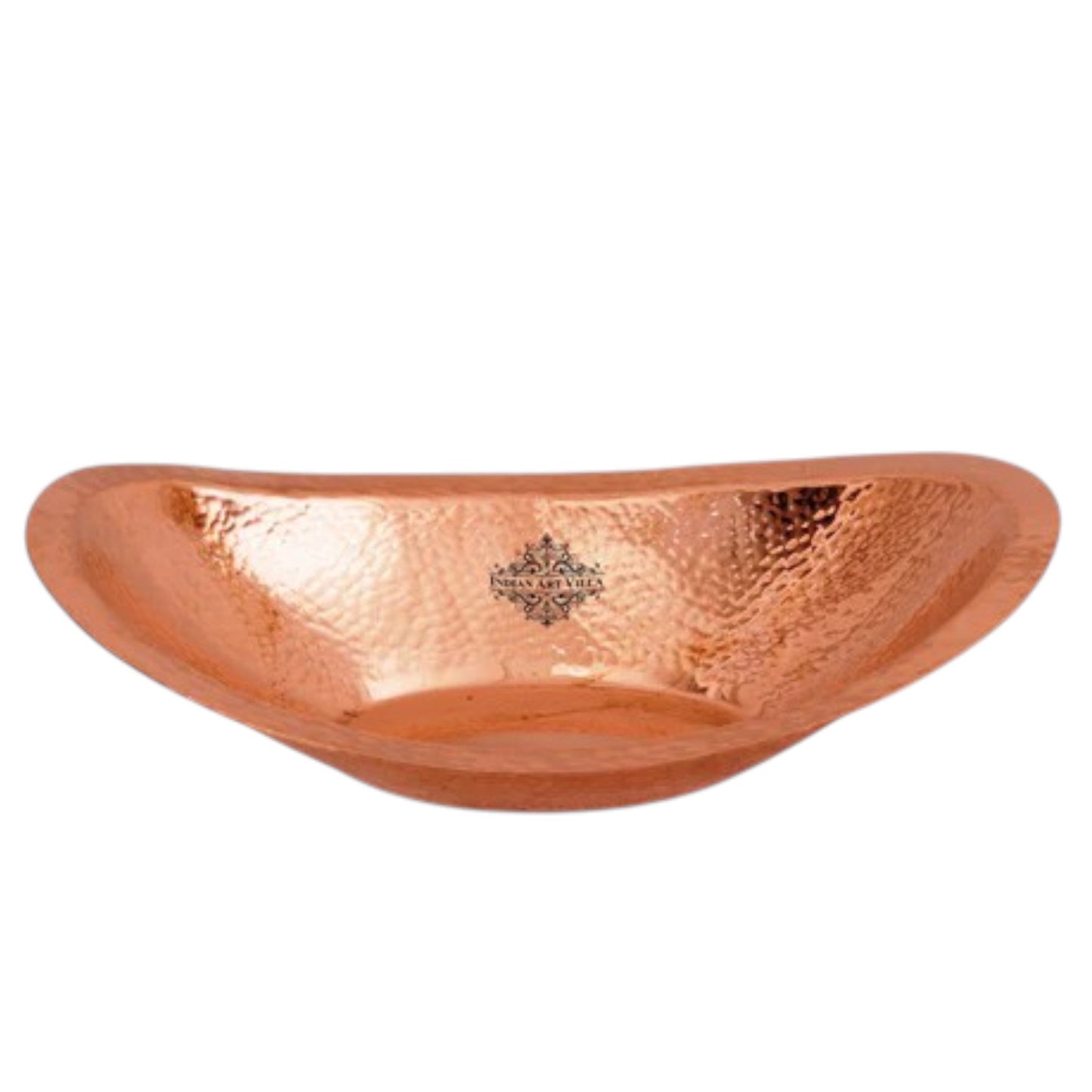 Pure Copper Hammered Design Oval Bread Basket
