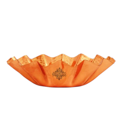 Handcrafted Pure Copper Hammered Design Round Bread Basket