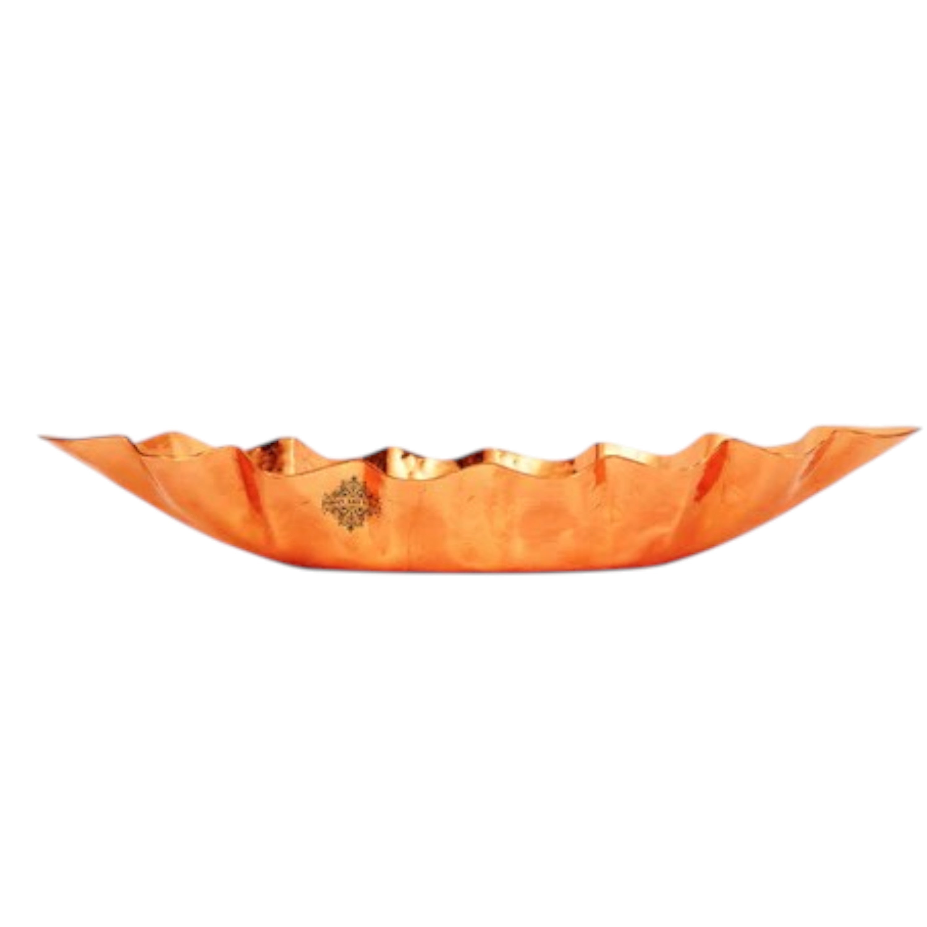 Handcrafted Pure Copper Hammered Design, Oval Shaped Bread Basket