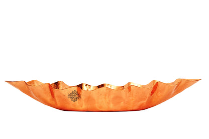 Handcrafted Pure Copper Hammered Design, Oval Shaped Bread Basket