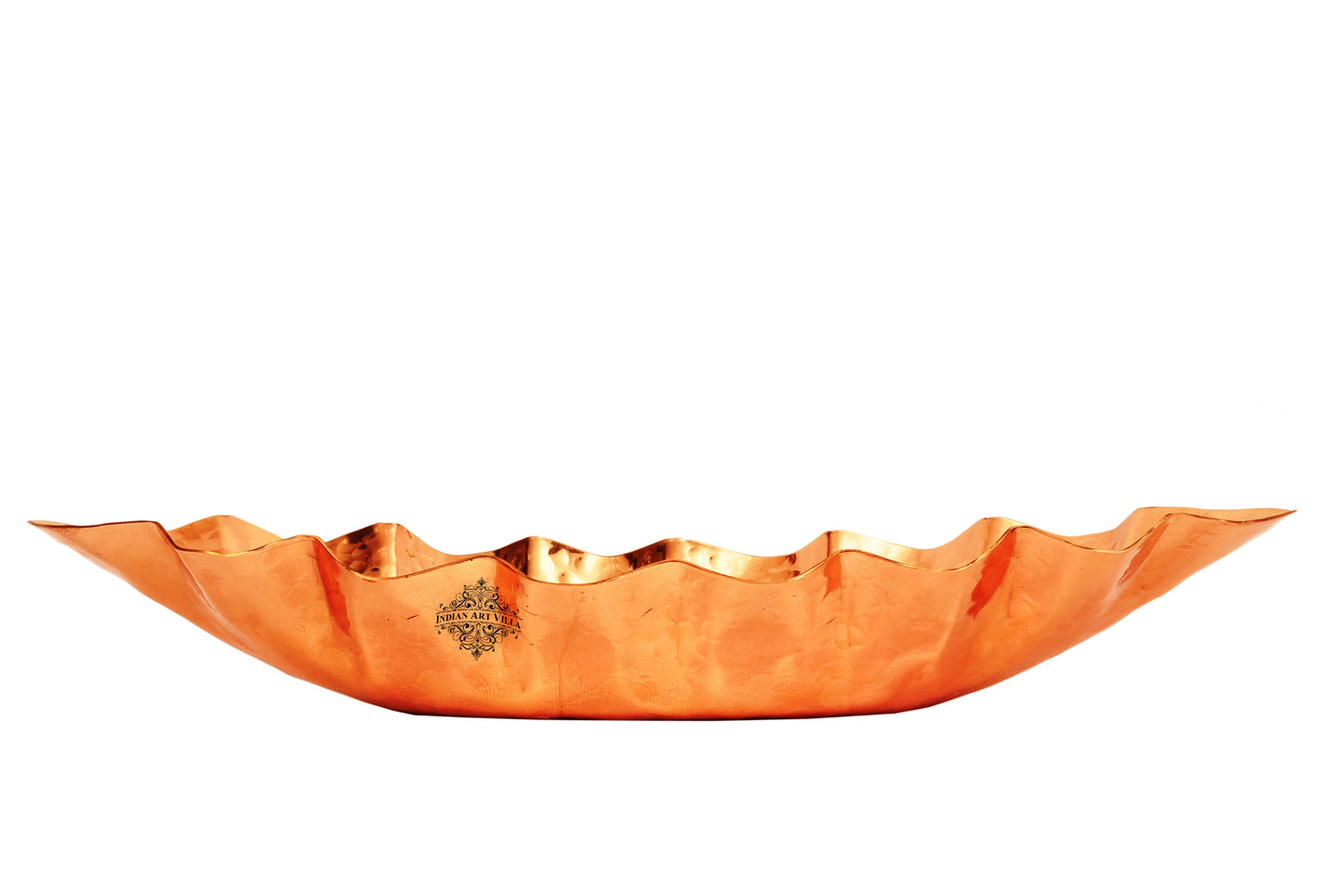 Handcrafted Pure Copper Hammered Design, Oval Shaped Bread Basket