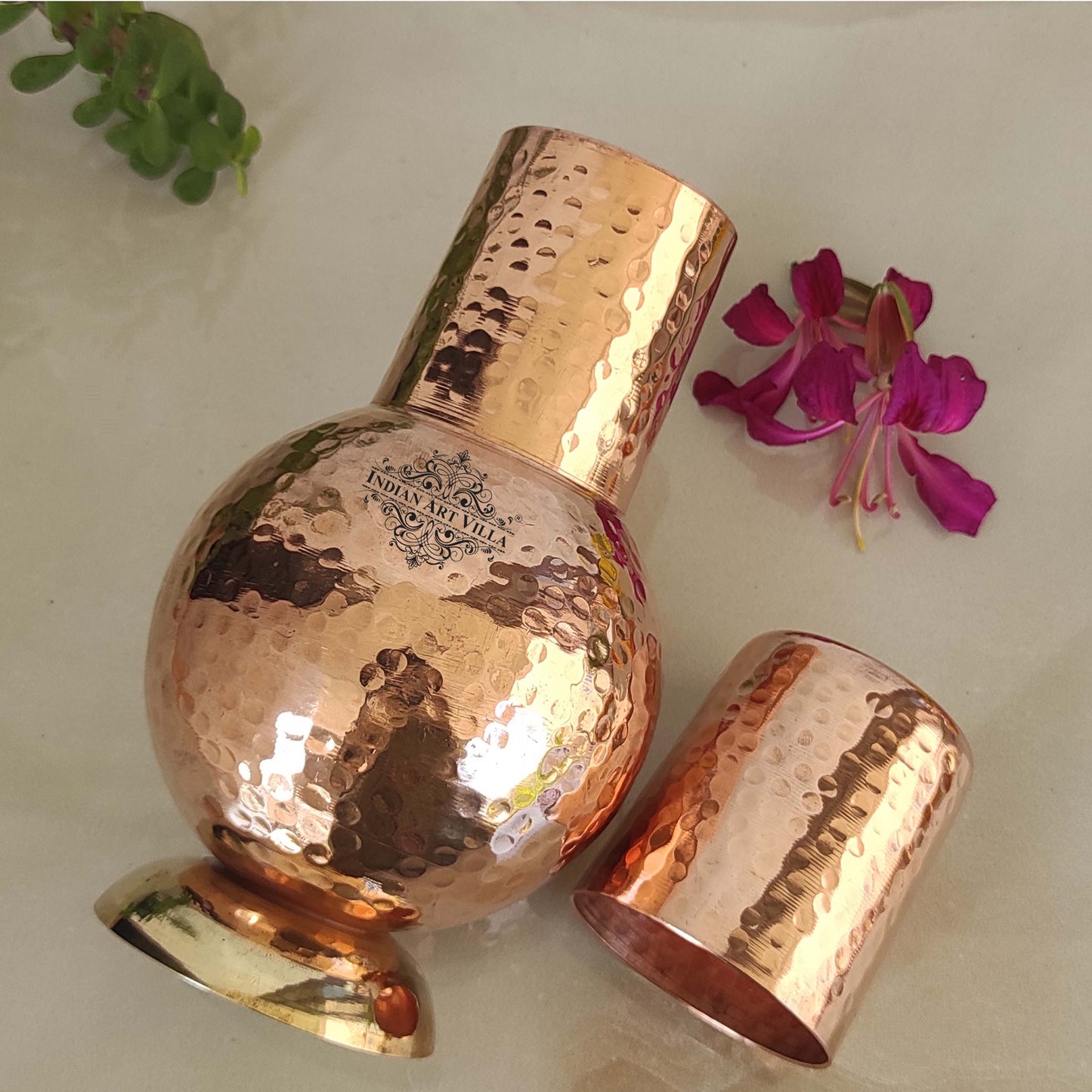 Pure Copper Surai Design Bedroom water Bottle 700 ML