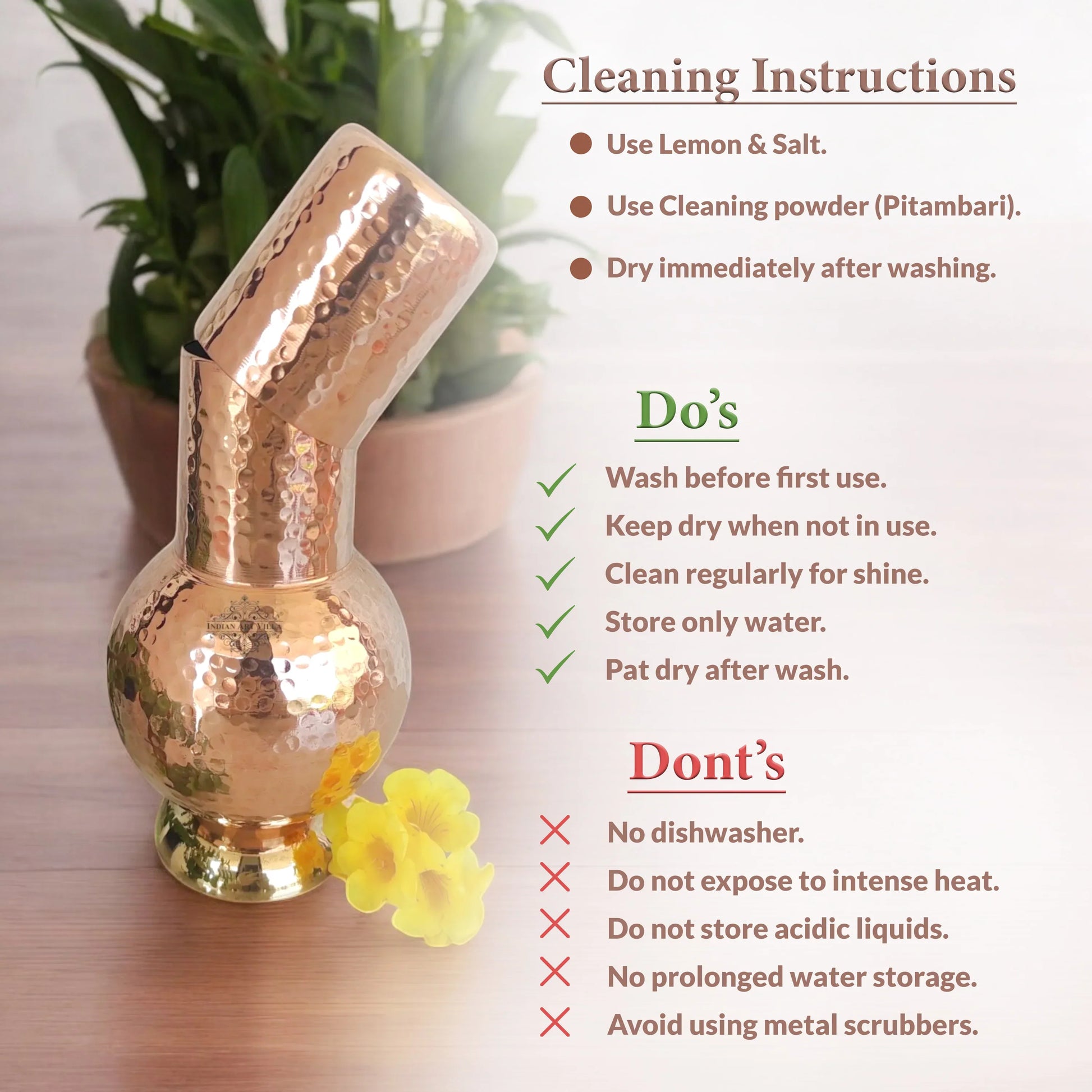 Pure Copper Surai Design Bedroom water Bottle 700 ML