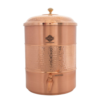 Pure Copper water Pot, Hammered Design, Storage &  Serving water