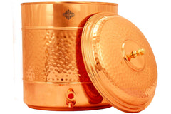 Pure Copper Water Pot with Stand-Hammered Design