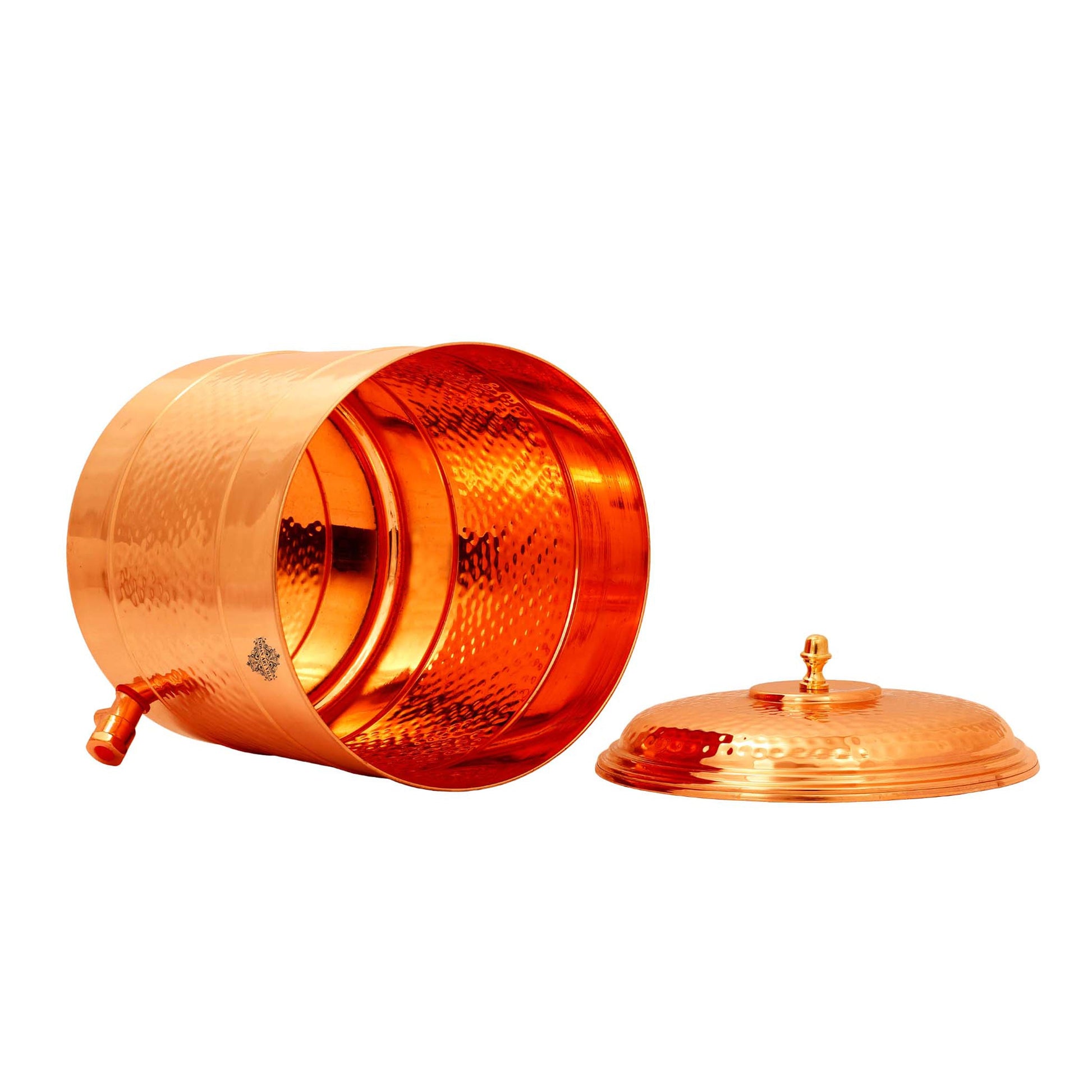 Pure Copper Water Pot with Stand-Hammered Design