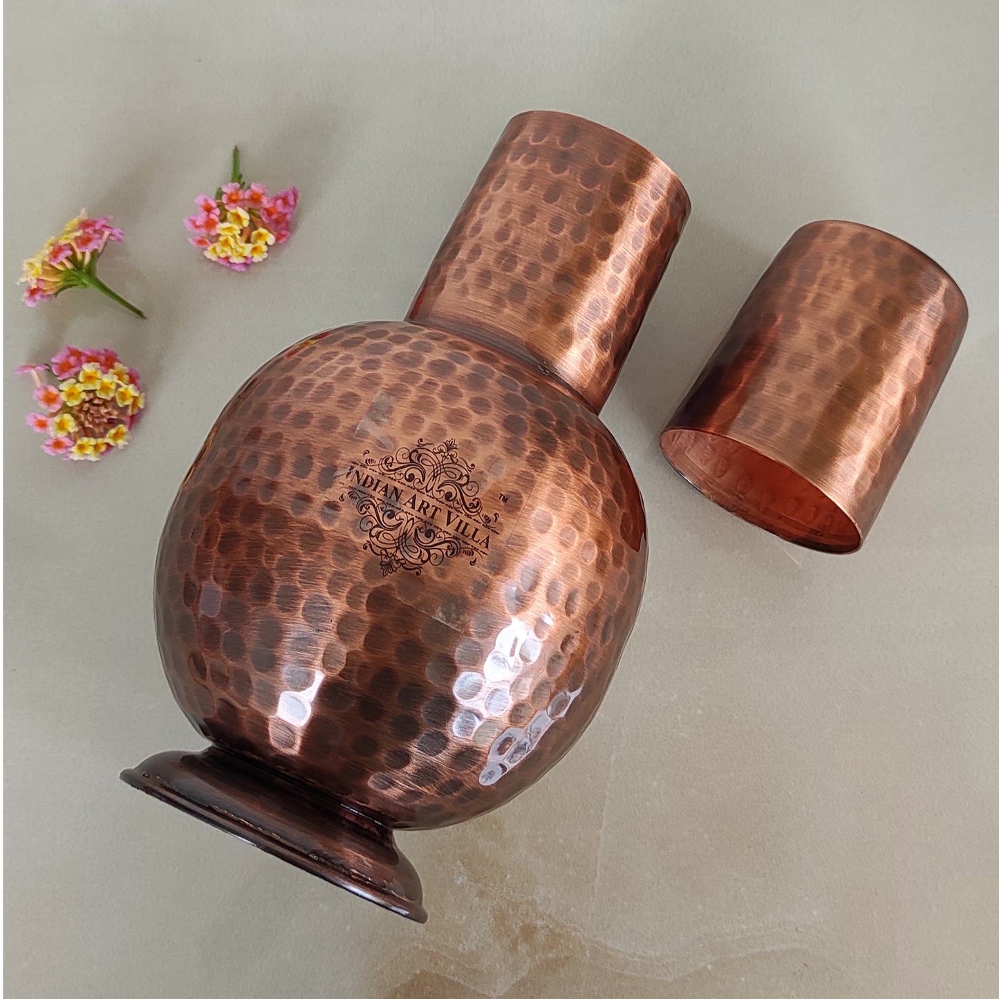Pure Copper Surai Design Bedroom water Bottle 700 ML