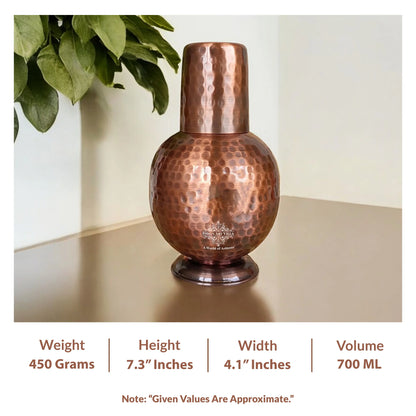 Pure Copper Surai Design Bedroom water Bottle 700 ML