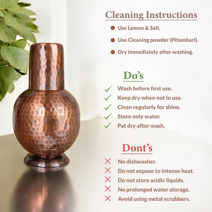 Pure Copper Surai Design Bedroom water Bottle 700 ML