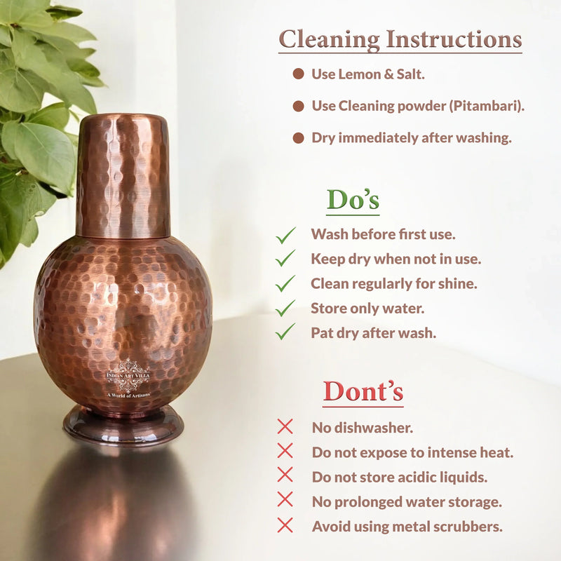 Pure Copper Surai Design Bedroom water Bottle 700 ML