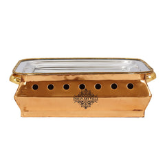 Pure Steel Copper Square Food Warmer Length:- 27.94 cm Serving Dishes Curry Home Hotel Restaurants Gift Item