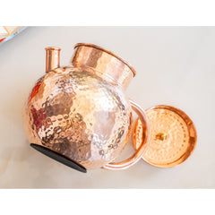 Pure Copper Hammered Matka Jug With Spout - 1650 ML