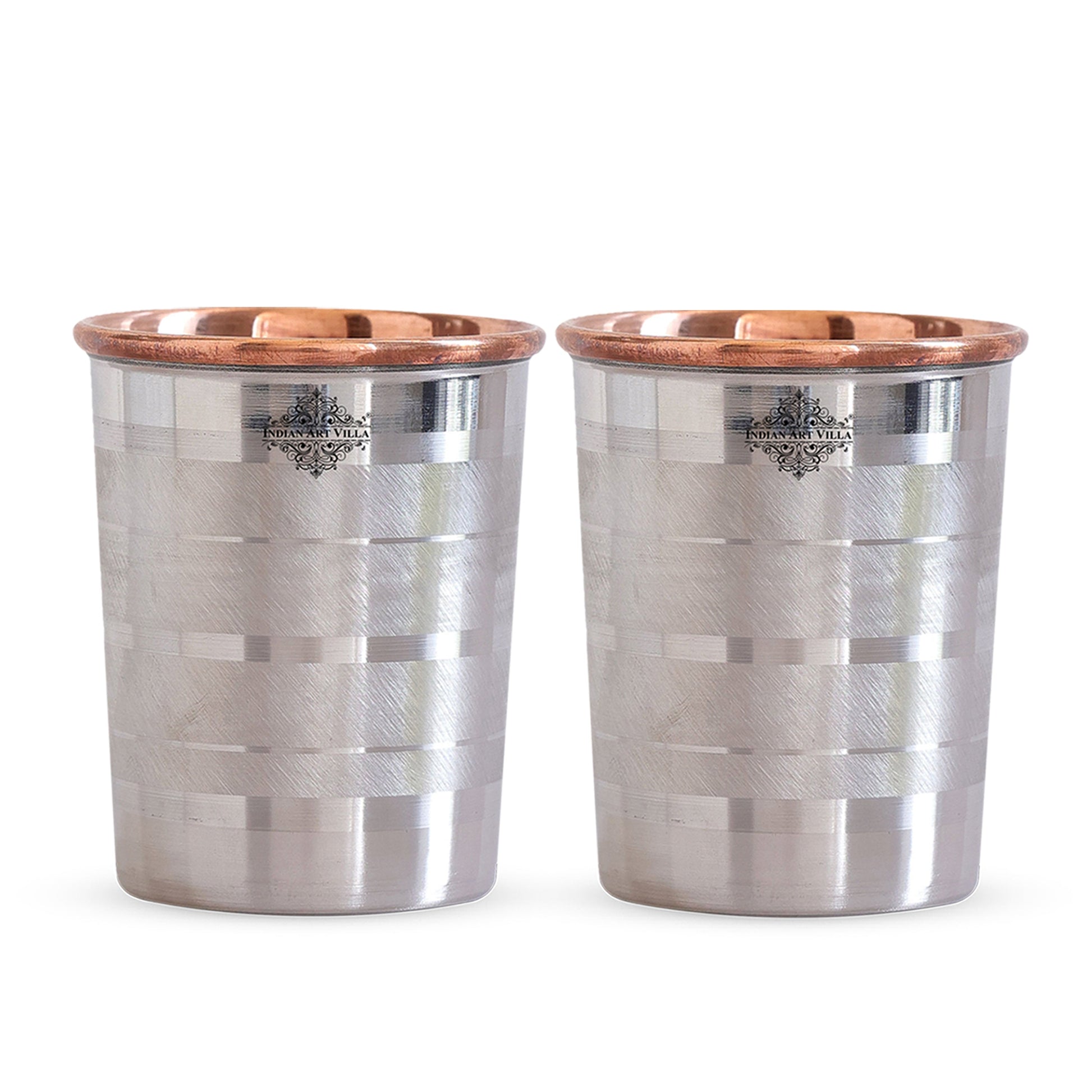 Steel Copper Glass, Tumbler Handcrafted in Luxury Design, Drinkware, Serveware, 250ml