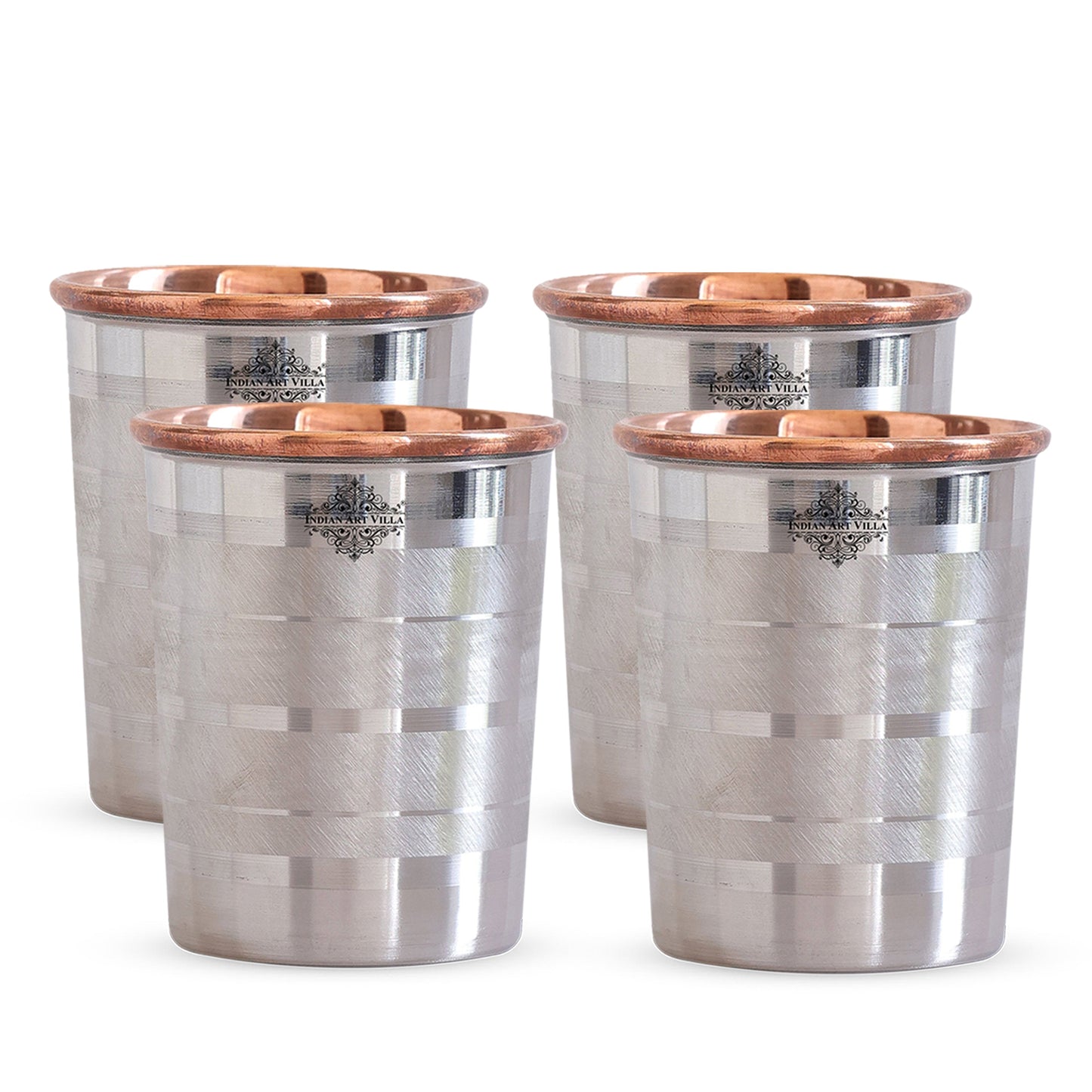 Steel Copper Glass, Tumbler Handcrafted in Luxury Design, Drinkware, Serveware, 250ml