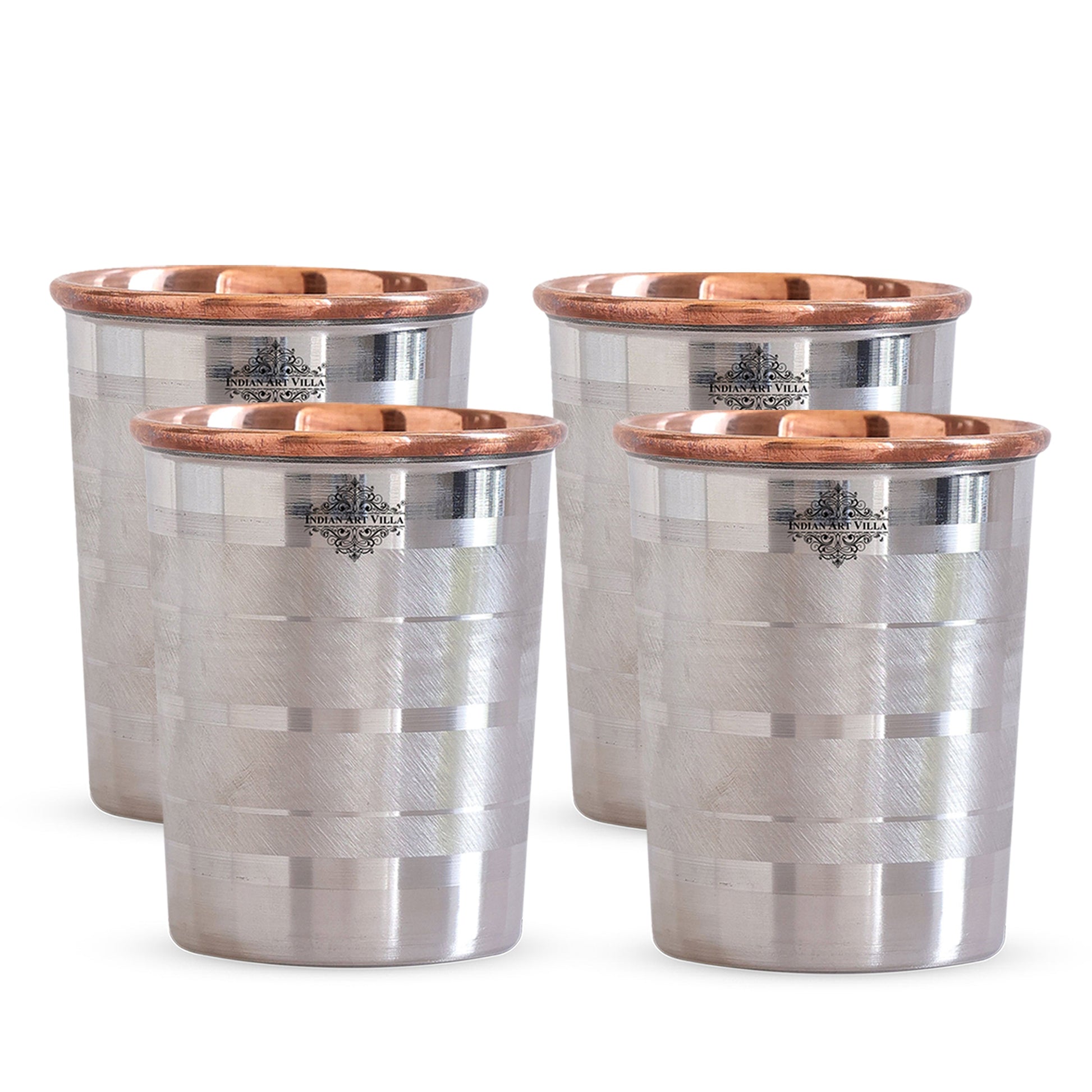 Steel Copper Glass, Tumbler Handcrafted in Luxury Design, Drinkware, Serveware, 250ml