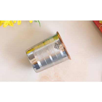 Steel Copper Glass, Tumbler Handcrafted in Luxury Design, Drinkware, Serveware, 250ml