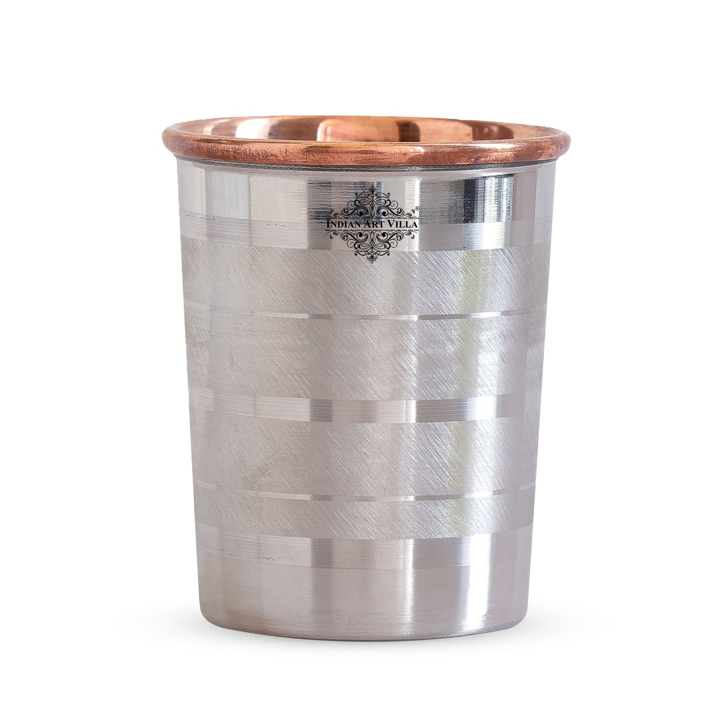 Steel Copper Glass, Tumbler Handcrafted in Luxury Design, Drinkware, Serveware, 250ml