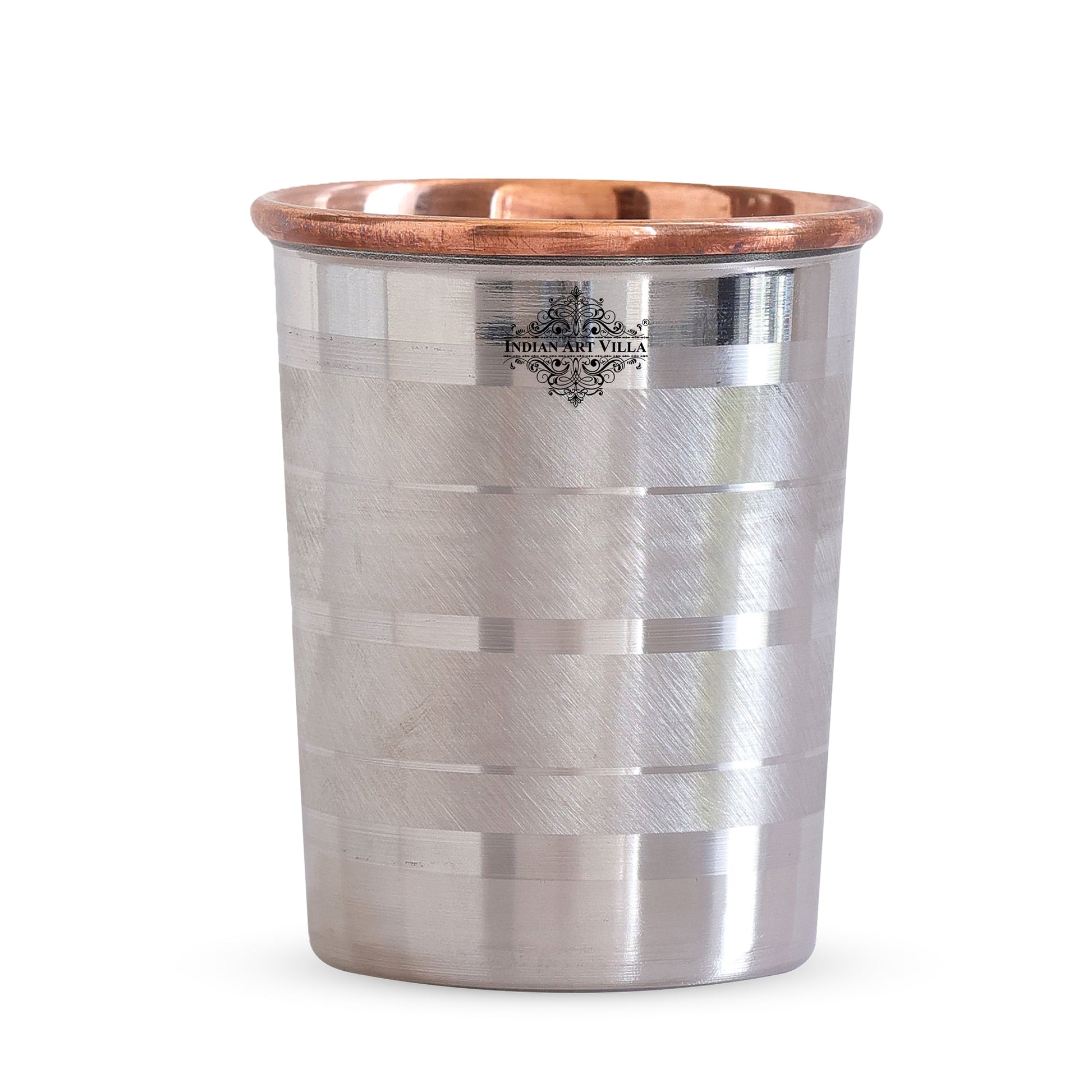Steel Copper Glass, Tumbler Handcrafted in Luxury Design, Drinkware, Serveware, 250ml