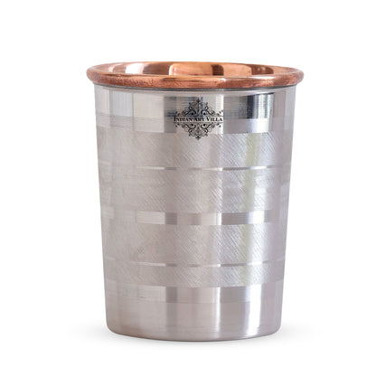 Steel Copper Glass, Tumbler Handcrafted in Luxury Design, Drinkware, Serveware, 250ml