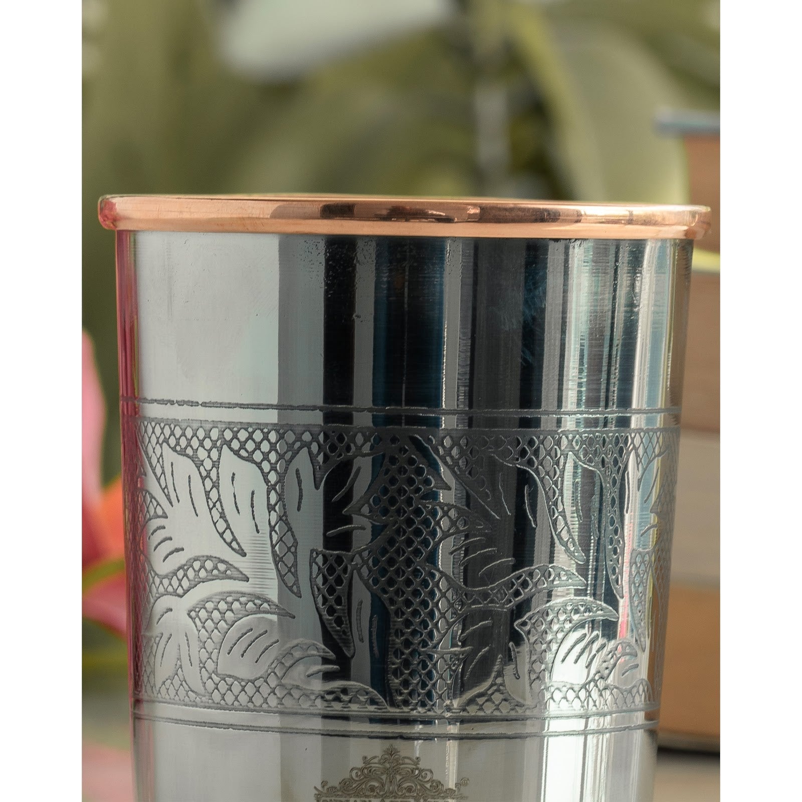 Steel Copper Glass, Tumbler Handcrafted in Luxury Design, Drinkware, Serveware, 250ml