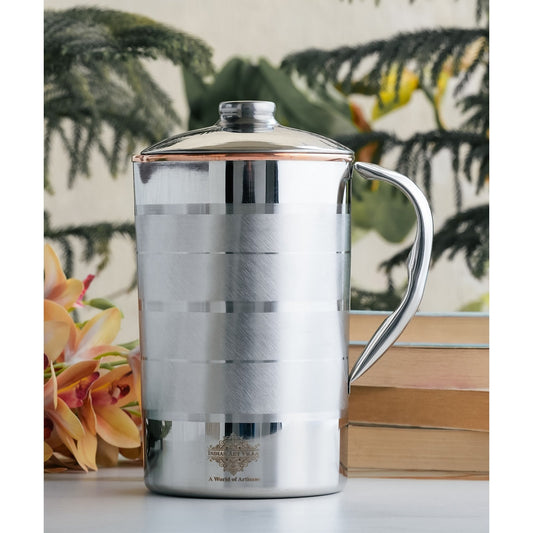 Pure Steel Copper Jug Luxury Design with Lid