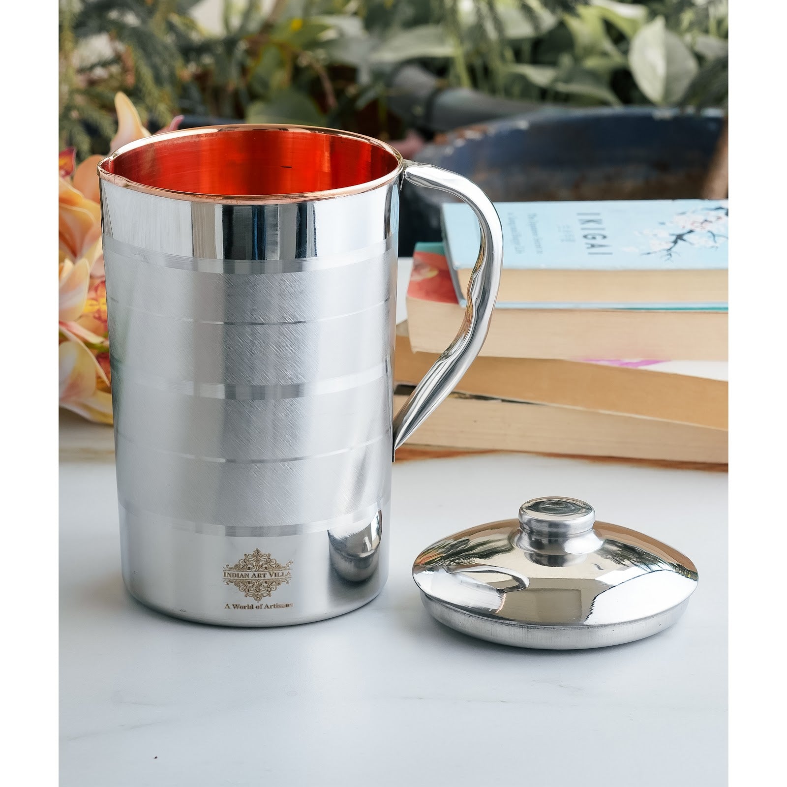Pure Steel Copper Jug Luxury Design with Lid