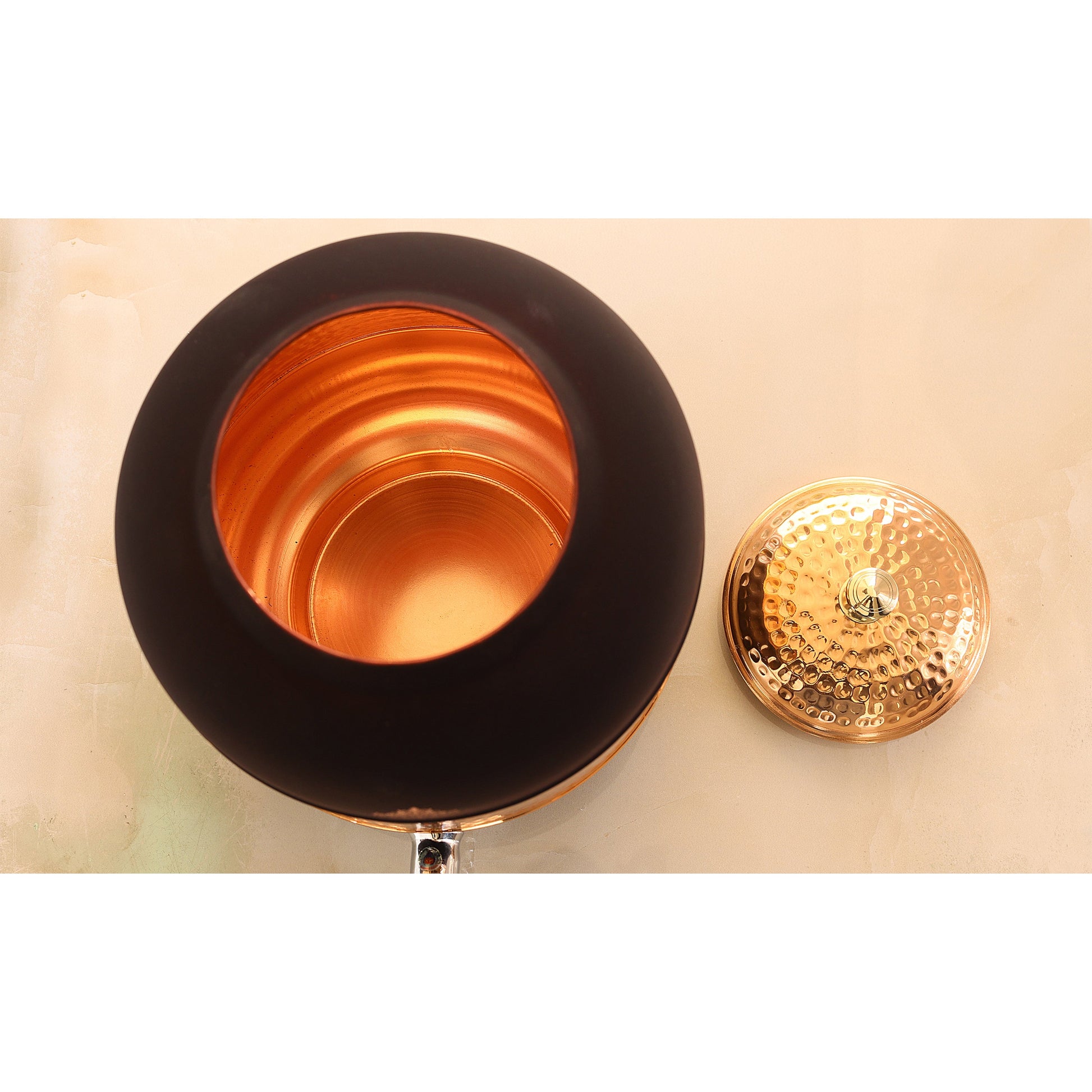 Pure Copper Half Hammered with Silk Finish  Water Pot