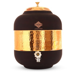 Pure Copper Half Hammered with Silk Finish  Water Pot
