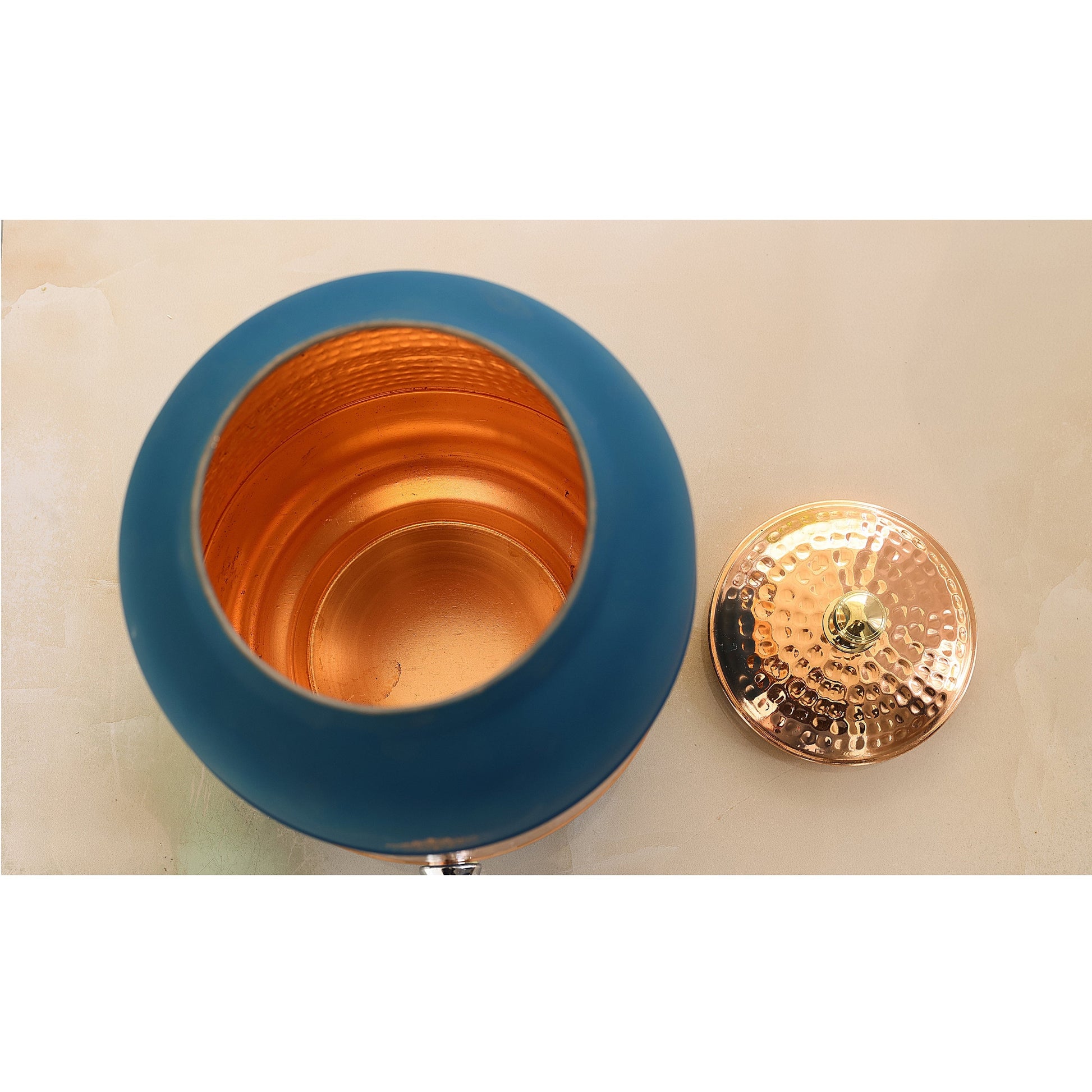 Pure Copper Half Hammered with Silk Finish  Water Pot