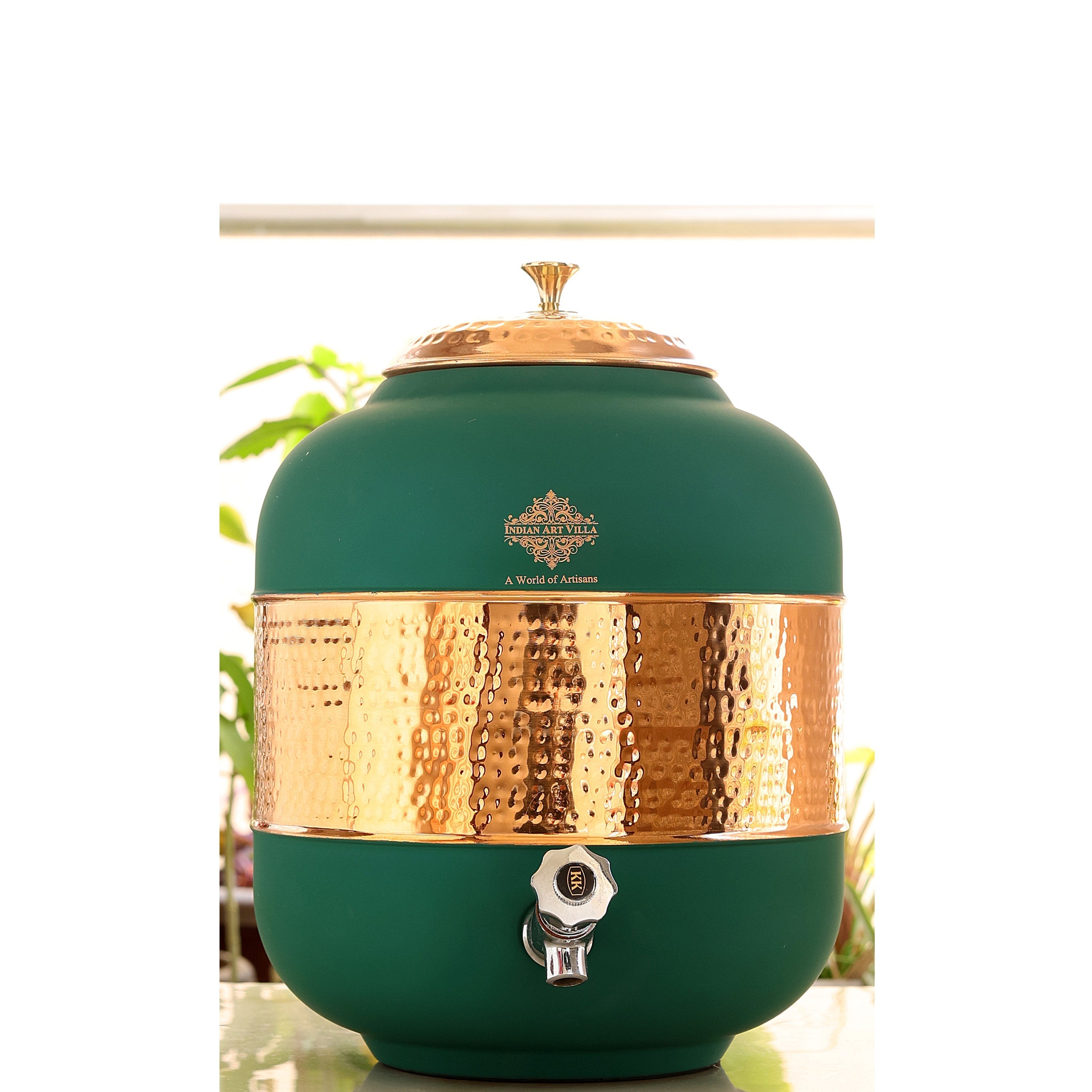 Pure Copper Half Hammered with Silk Finish  Water Pot