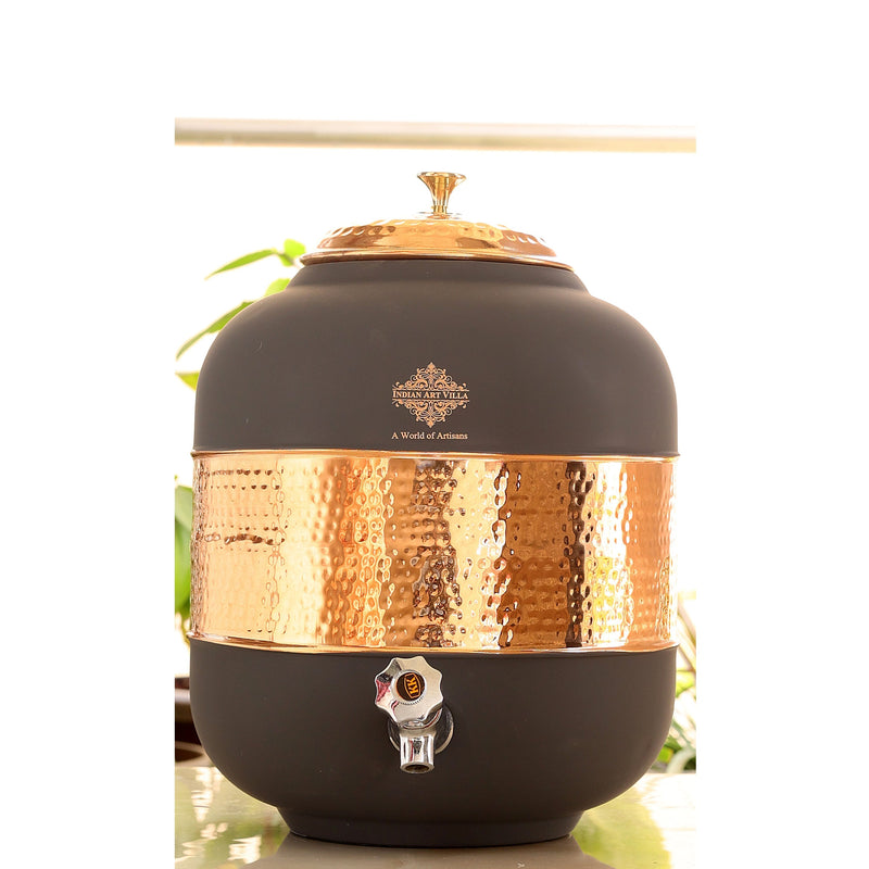 Pure Copper Half Hammered with Silk Finish  Water Pot