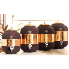 Pure Copper Half Hammered with Silk Finish  Water Pot