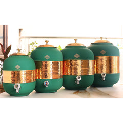 Pure Copper Half Hammered with Silk Finish  Water Pot