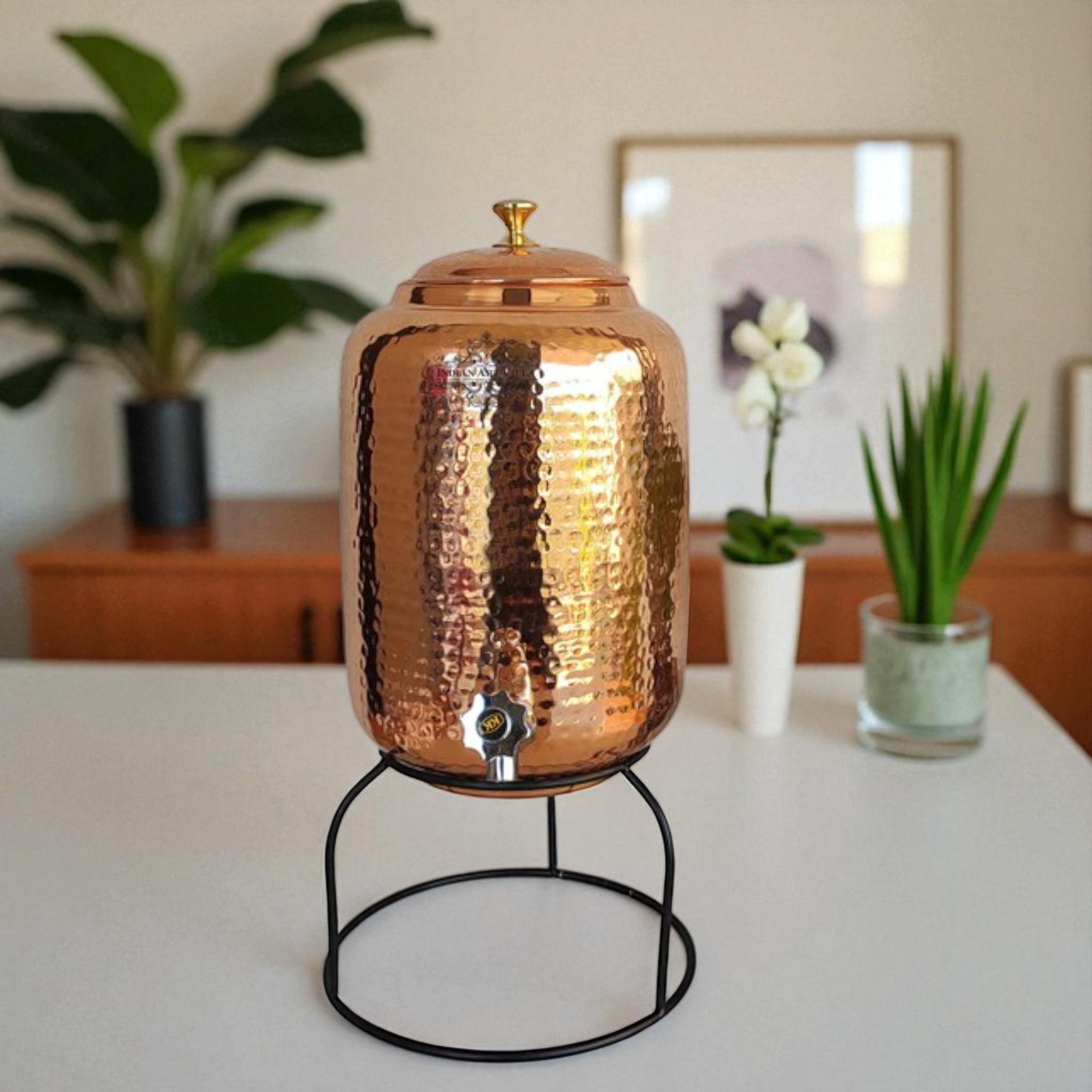 Copper Water Pot With Hammered Design