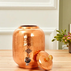 Copper Water Pot With Hammered Design